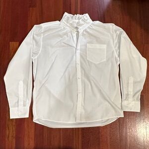 KMJ Quarintina White Ruffle Collar long sleeved Blouse